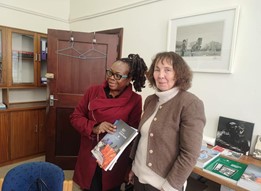 Dr. (Mrs) Chukwuemeka Victoria (Visiting Scholar FUT Minna Nigeria) with Jaine Roberts (Director Rhodes University Research Office)
