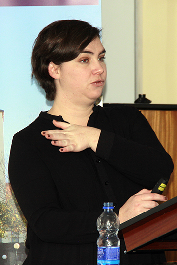 Sarah-Ann presenting at the Winter School