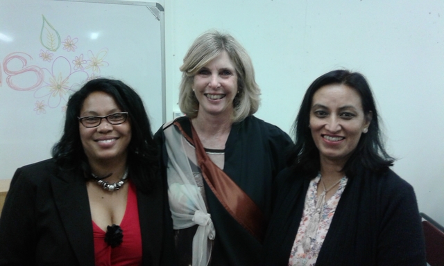 Jenny with Charmilla and Arpana, B.Ed Distinction Graduates