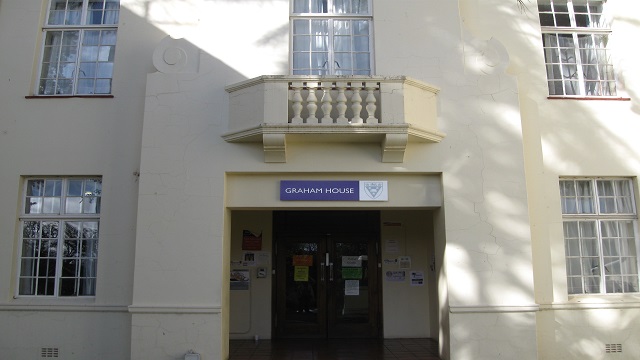 Graham Building - with purple sign