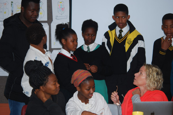 Makhanda youth with international film director, Amanda Blue