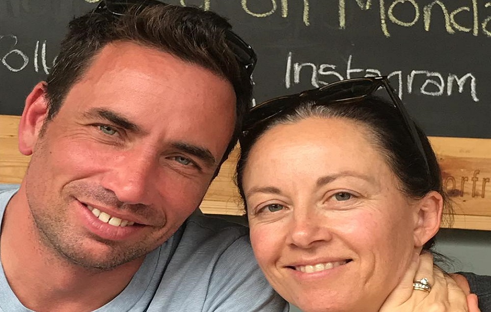 Rhodes JMS alumnus Matthew Buckland with his wife, Bridget. Image supplied