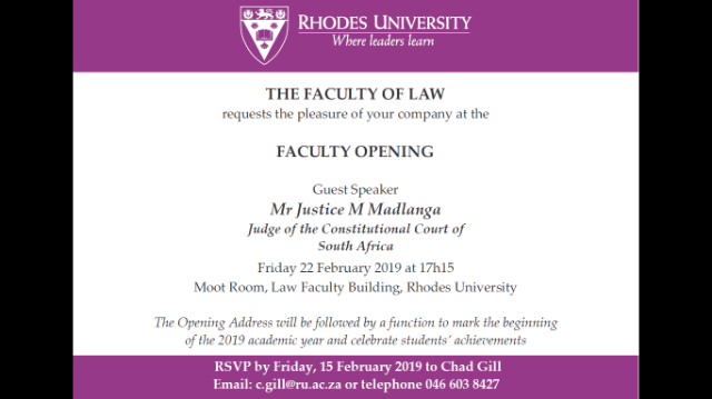 Faculty Opening Invitation