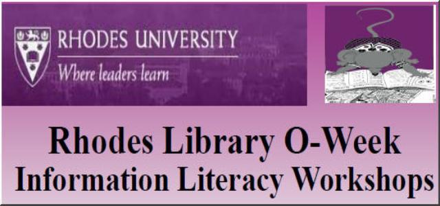 Rhodes Library O-Week Information Literacy Workshops