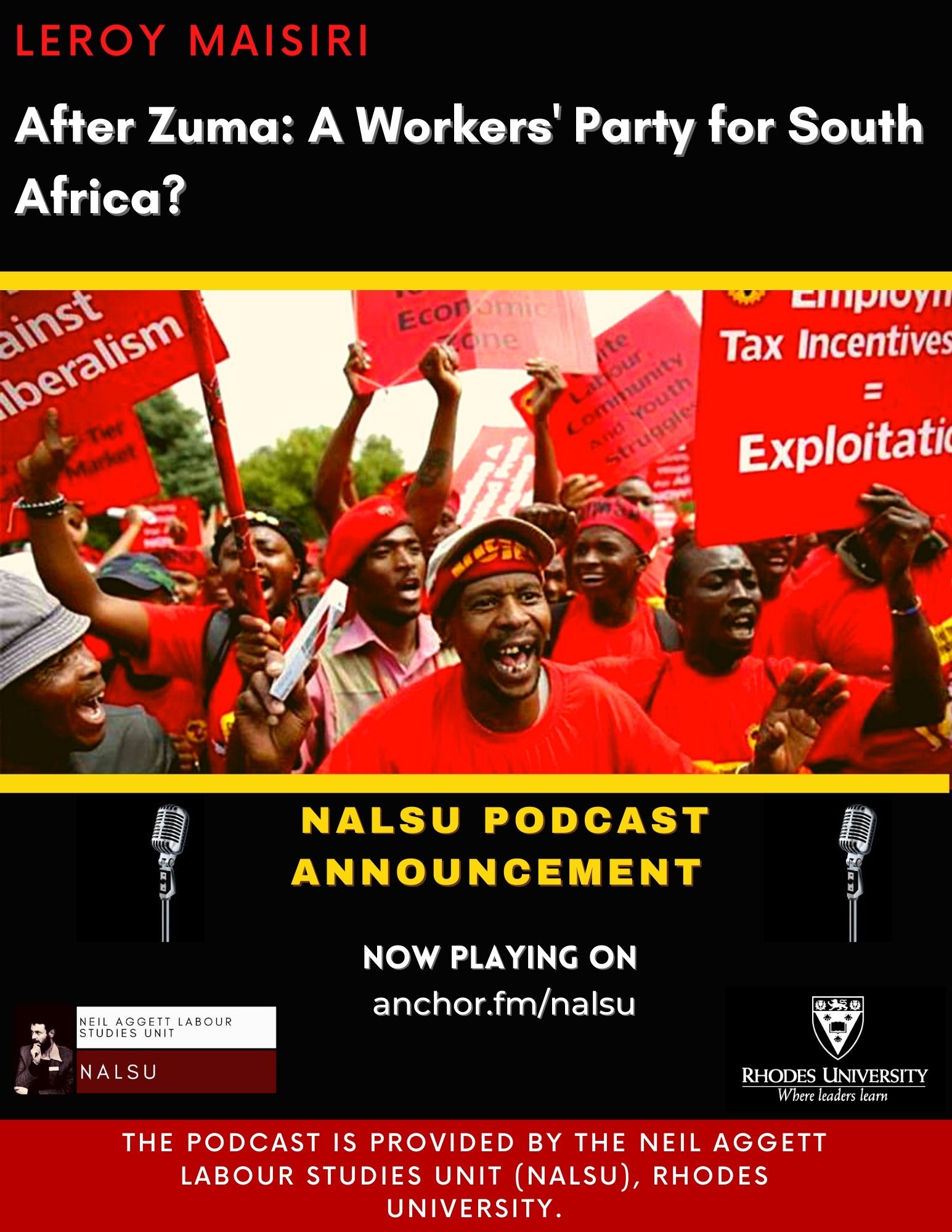 Leroy Maisiri discusses "After Zuma: A Workers' Party for South Africa?"