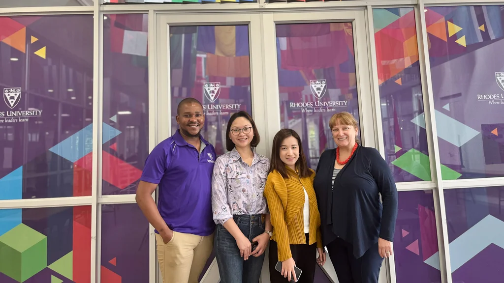 From the left: Rhodes University International Networks Programmes Projects Officer, Dingaan Booi, Intercultural Education China Founder and Director, Linda Liao, Director of Overseas Recruitment, Talen Tan and Director Internationalisation at Rhodes University, Orla Quinlan.