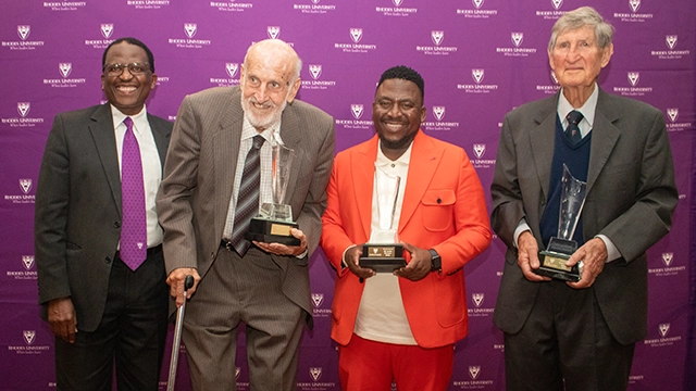 [L-R] Professor Sizwe Mabizela, Professor Roy Lubke, Mr Anele Siswana, Professor Charles Breen