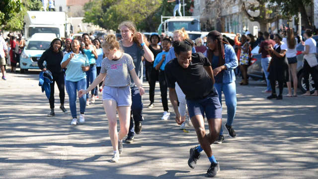 Drama students and various local organisations brought High Street to a standstill on 22 August 2019 with a "flash mob" to raise awareness of the drought and critical lack of water in Makhanda.