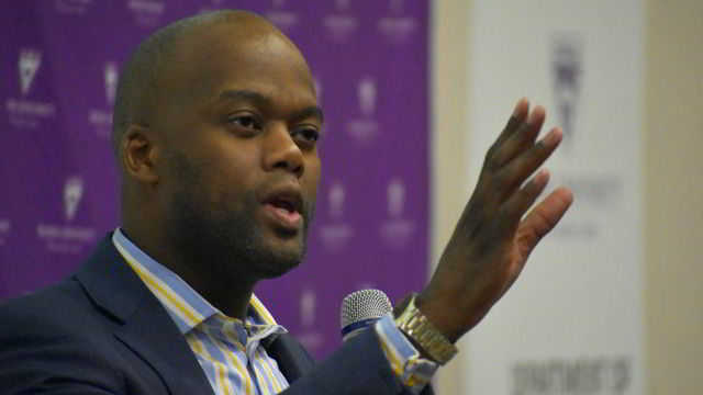 Wamkele Mene, during his presentation at the Department of Political and International Studies' annual Teach-In in 2017