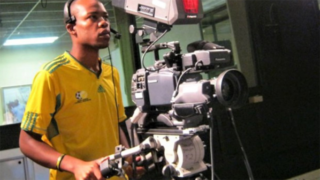 Gino Shelile during a TV bootcamp at the start of his third year in the School of Journalism and Media Studies at Rhodes University.