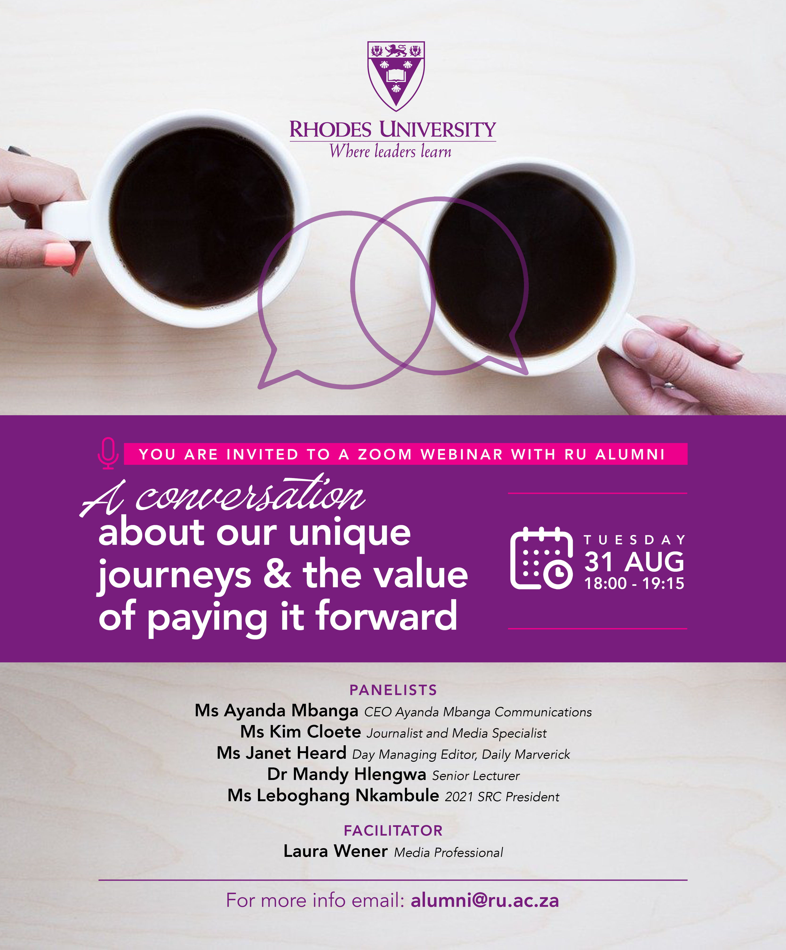 Womens Month Alumni event poster