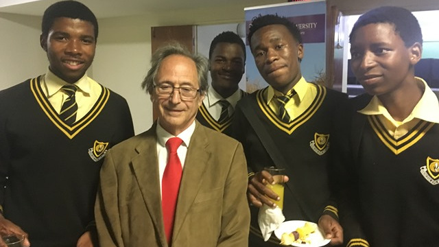 Prof. Levitt with Nobulelo Secondary School Learners  Photo supplied by Nicci Hayes