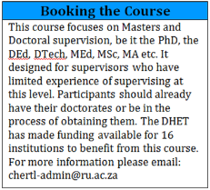 Postgraduate Supervision Booking