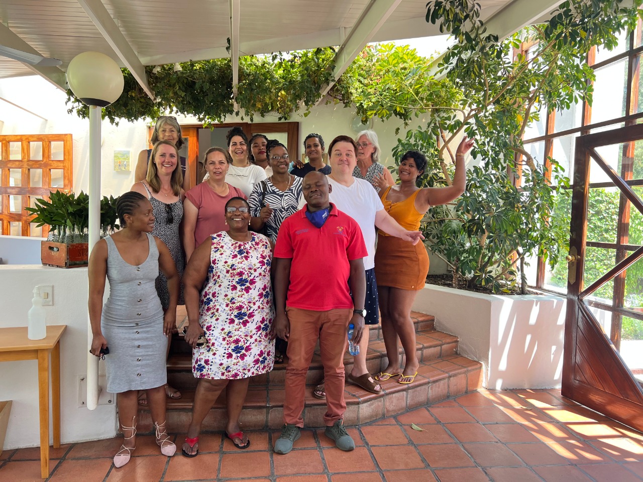 PhD scholars and supervisors from the Social Justice and Quality in Higher Education project, in the Stellenbosch mountains at the Mont Fleur Conference Venue for a doctoral writing retreat. 