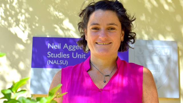 Dr Laura Alfers outside NALSU