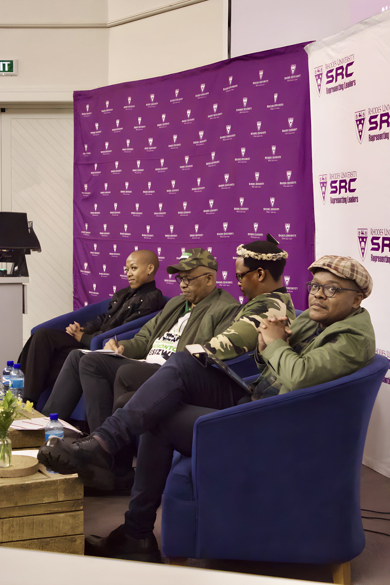 [L-R]: Amahle Jaxa, Adv Dali Mpofu, Bongani Baloyi, Dr Pedro Mzileni [PHOTO CREDIT: Qiqa Penxa]