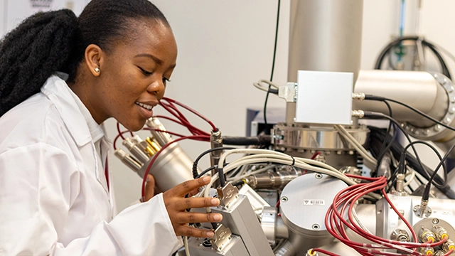 A student uses a sensor machine in the new INI building. Pic credit: Vusumzi Tshekema