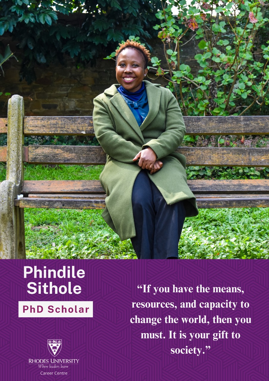 Phindile Sithole, a PhD scholar at the Environmental Learning Research Centre (ELRC) at Rhodes University