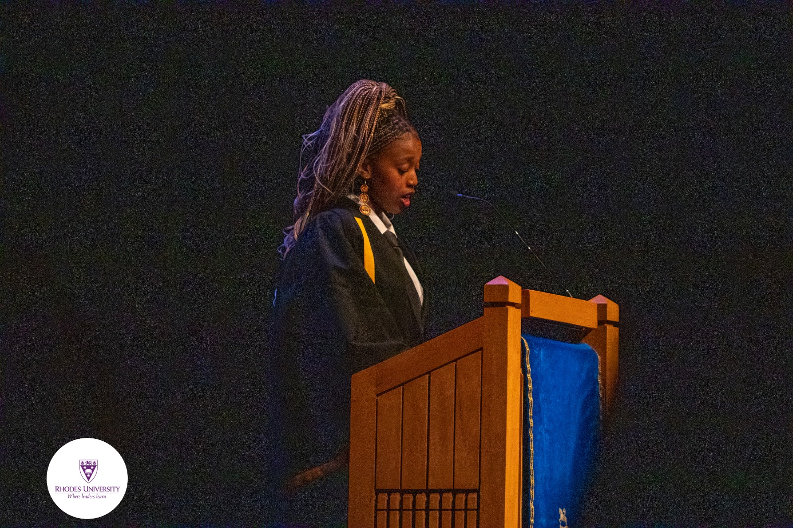SRC President Thalethu Magidela welcoming first-time entry students and their parents [PHOTO CREDIT: Vusumzi Spiido Tshekema]