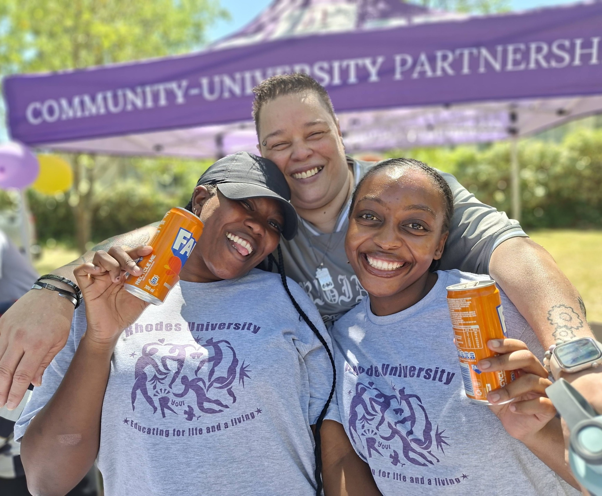 Makhanda Literacy Pathways Coordinator Nikke Green and student volunteers at the First Year Showcase in February 2026.