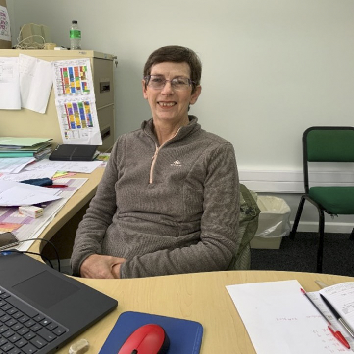 Joyce Sewry in her office at Rhodes University. 