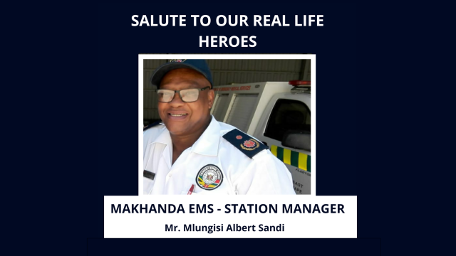 Mlungisi Albert Sandi, Station Manager of Makhanda Emergency Medical Services (EMS)