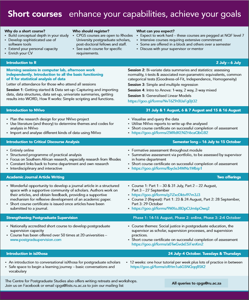 CPGS Short Courses