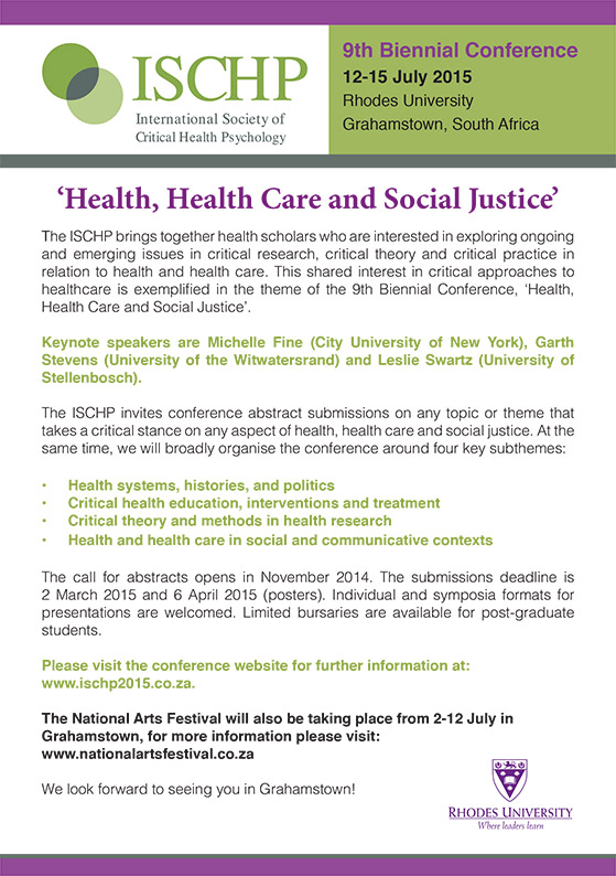 ISCHP 2015 Flyer