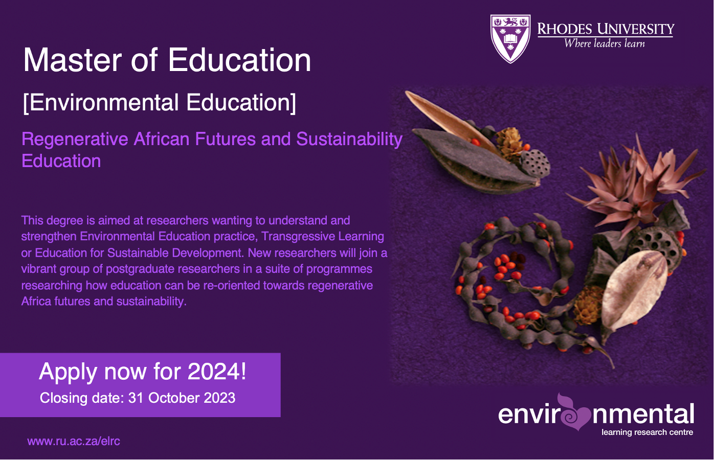 Masters in Education: African Regenerative Futures and Sustainability Education 