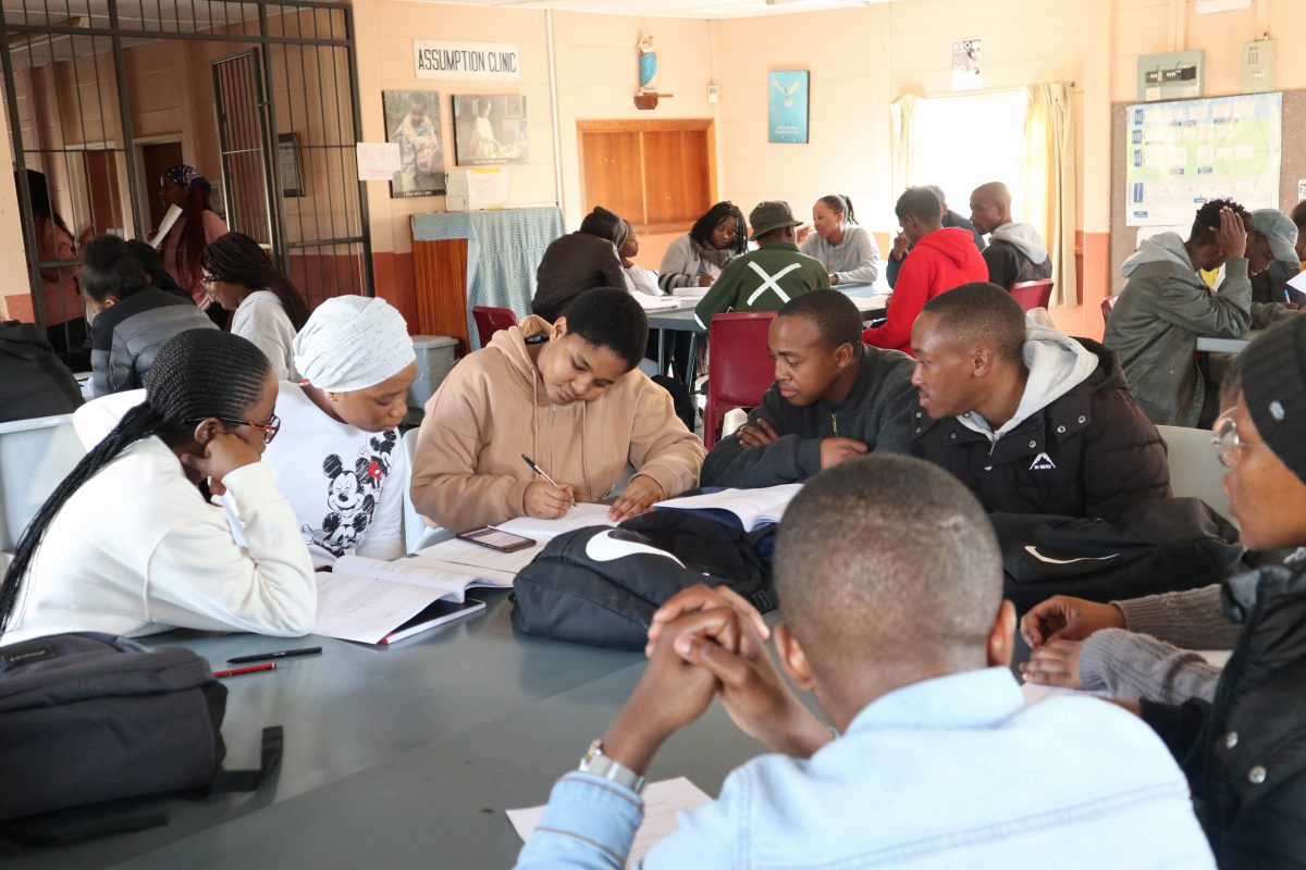 Professional communications students attend their Thursday tutorial at the Assumtion Development Centre. Photo: Joy Hinyikiwile