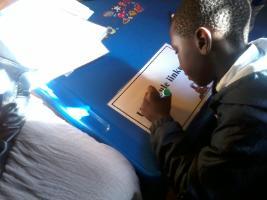 Learner completing a morphological awareness task