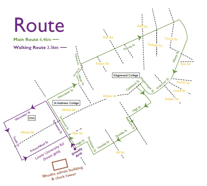 Makana Green Fun Run route MAP 2016
