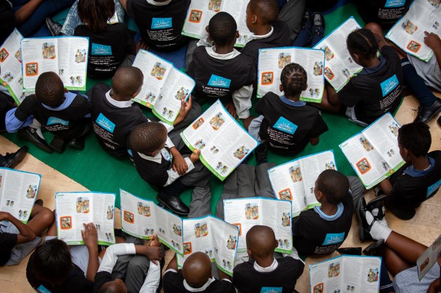 Group of students reading 