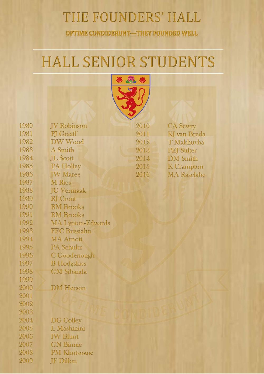 Hall Senior Students 2