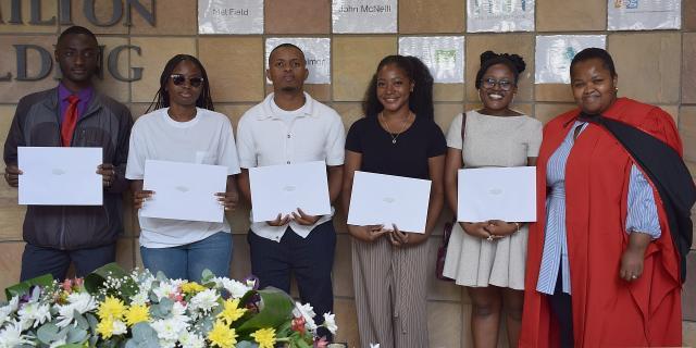 Singular Systems Award for IS3 Sys Dev - Derrick Aboagye, Akhona Mdluli, Amogelang Mphela, Yeukai Runyowa, Thokozile Tshabalala