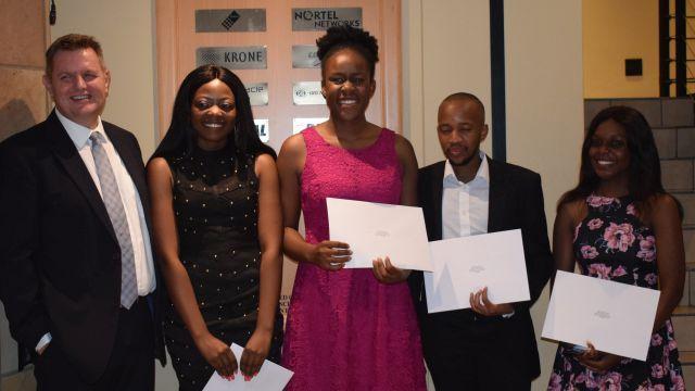 The Standard Bank Award for the Best Information Systems III Systems Development Project - third place is awarded to: Robin Chiremba, Thato Marope, Natsai Masamvu, Shaloam Mutetwa