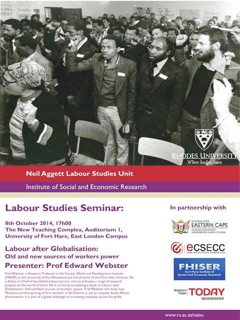 Prof Webster Labour Seminar - 8th October 2014