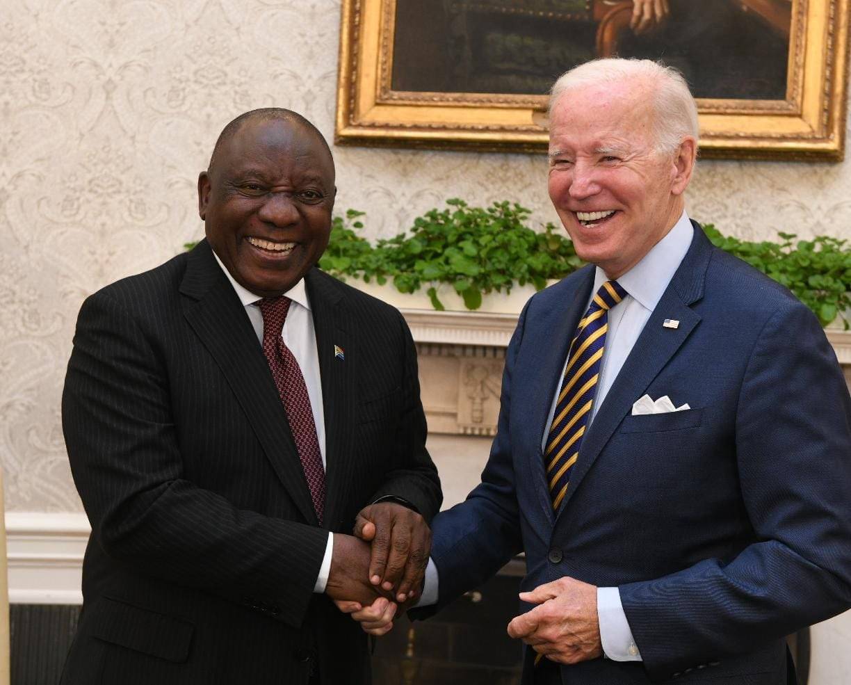 President Cyril Ramaphosa and US President Joe Biden during a meeting at the White House in Washington DC. (Photo: The Presidency)