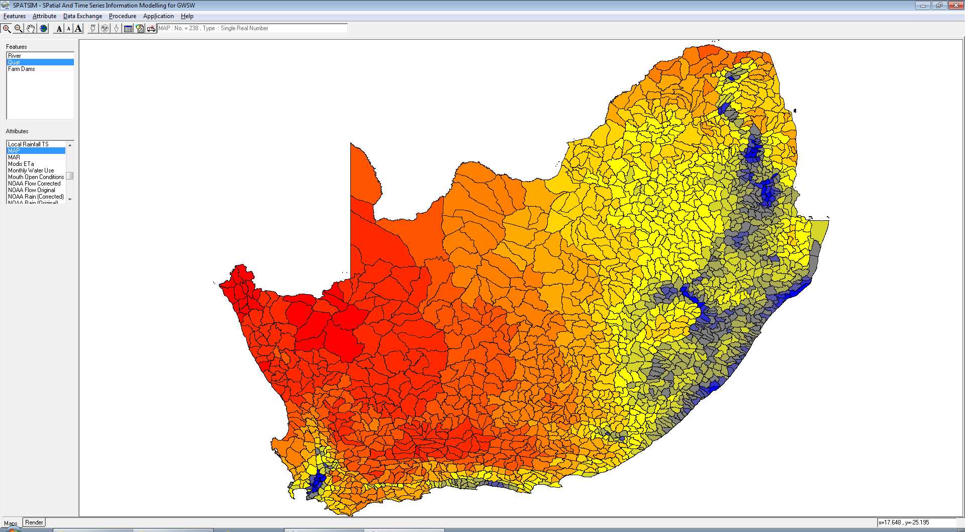 SA Rainfall map