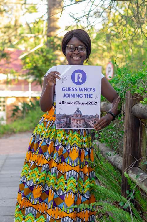 An ecstatic Chishimba Kasanga will be doing her doctorate at Oxford University. Photo by Edward Mhlongo