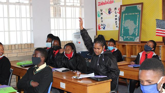 Student raising hand