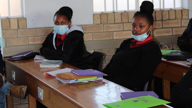 Students listening at Inkululeko