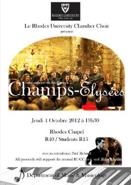 Thursday, 4 October, Rhodes Chapel, 19h30