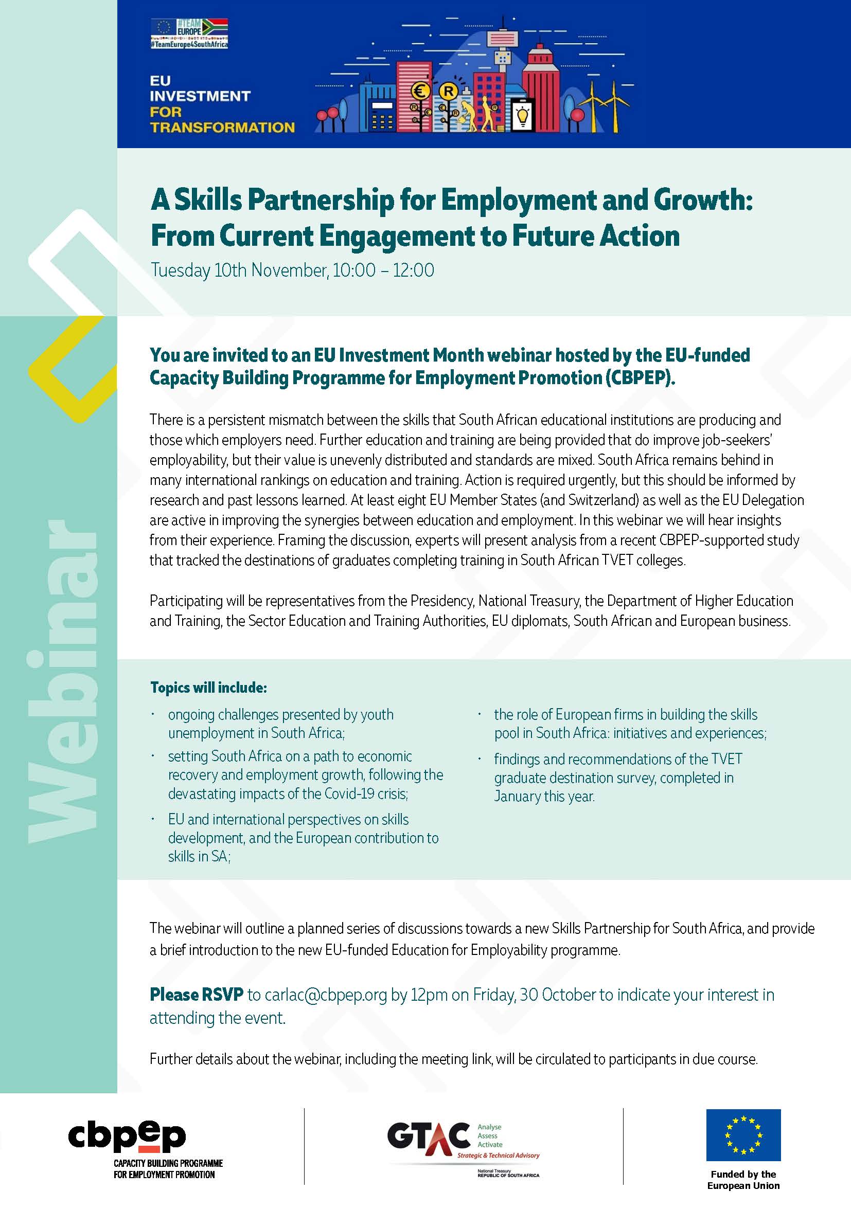 Webinar: A Skills Partnership for Employment and Growth: From Current Engagement to Future Action 