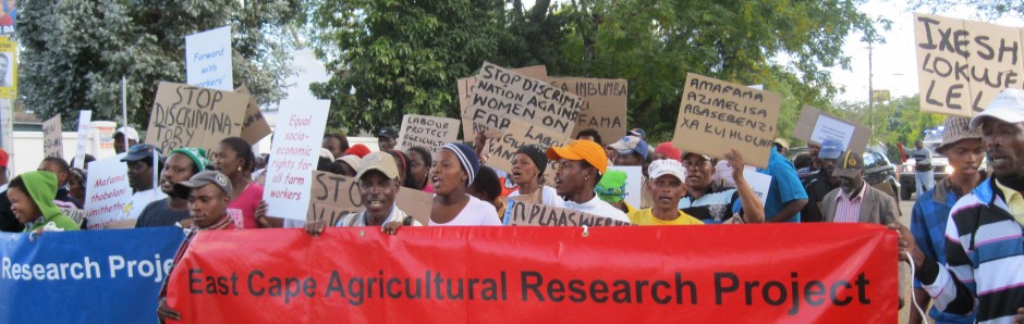 ECARP members protest against the discrimination of farm workers and farm dwellers 