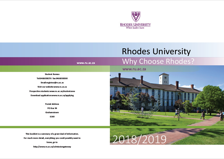 Rhodes University Where Leaders Learn