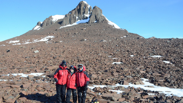 Tebogo Masebe, Nicola Wilmot and Jenna Knox at Grunehogna Peaks in Antarctica during the 2016/2017 Austral Summer, which was one of the study sites for the project Landscape Processes in Antarctic Ecosystems. All three students have completed their MSc’s.