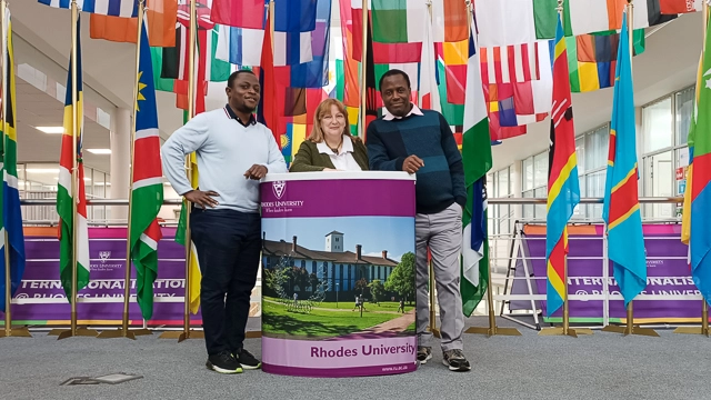 [L-R] Dr Richardson Addai-Mununkum (Senior Lecturer of Curriculum and Pedagogy in the Department of Educational Foundations, University of Education, Winneba in Ghana); Ms Orla Quinlan (Director of Internationalisation); Dr Ememobong Udoh (Department of Linguistics & Nigerian Languages, University of Uyo, Nigeria)