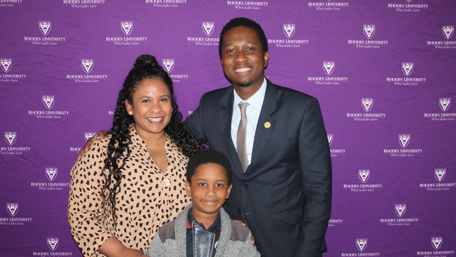 Mr Popo Mfubu and his family at the Distinguished Alumni Awards luncheon