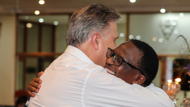 Professor Sizwe Mabizela bids farewell to his friend and colleague, Professor Peter Clayton